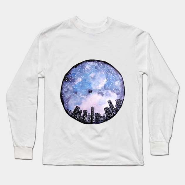 Night Long Sleeve T-Shirt by msmart